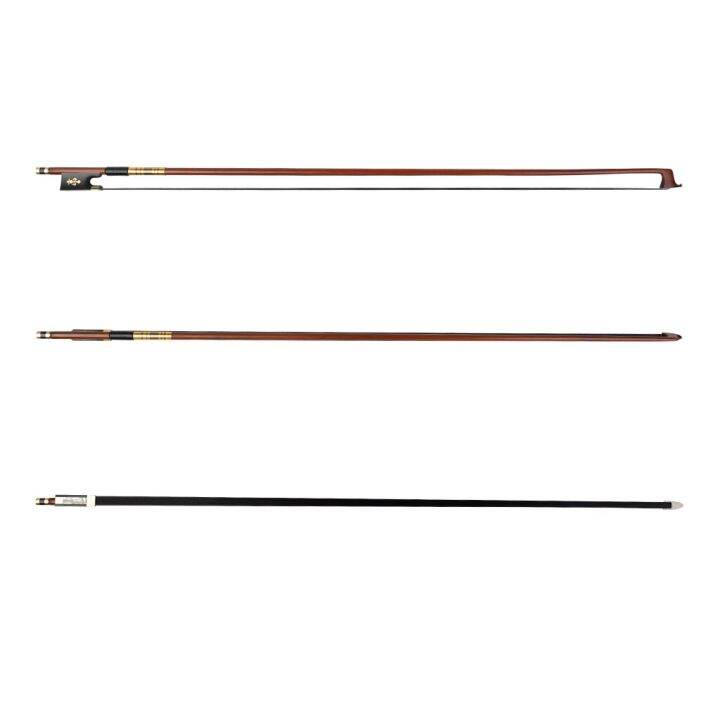 lommi-4-4-full-size-brazilwood-violin-bow-black-horsehair-ebony-fleur-de-lis-frog-well-balanced-for-beginner-and-student