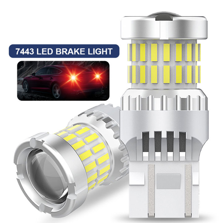 2pcs T20 W21W W21/5W LED 7440 7443 LED Canbus Bulbs Auto Reverse