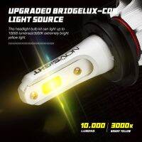Novsight 2pcs H1 H3 H4 H7 H11 9005 9006 Car COB Chip LED Front Lamp Headlamp Bulbs 36W 9-32V 3000K Yellow