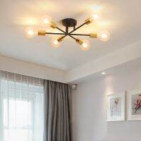 โคมไฟเพดานสีทอง, โคมระย้ารูปทรงเรขาคณิต, ไฟที่ทันสมัย sputnik chandelier Brushed Antique Gold Geometric ceiling light