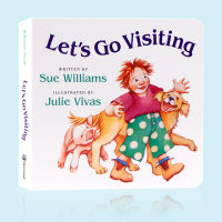 Let S go visiting lets visit the original English picture book I went walking and Sue Williams farm animal cognition childrens Enlightenment cardboard picture book reading comprehension training