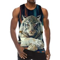 hot【DT】 Mens Animals Sleeveless Top Tees Gym Boys Streetwear