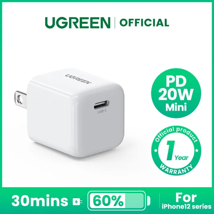 ♬UGREEN USB C Charger Mini 20W PD Fast Charger Wall Charger for iPhone