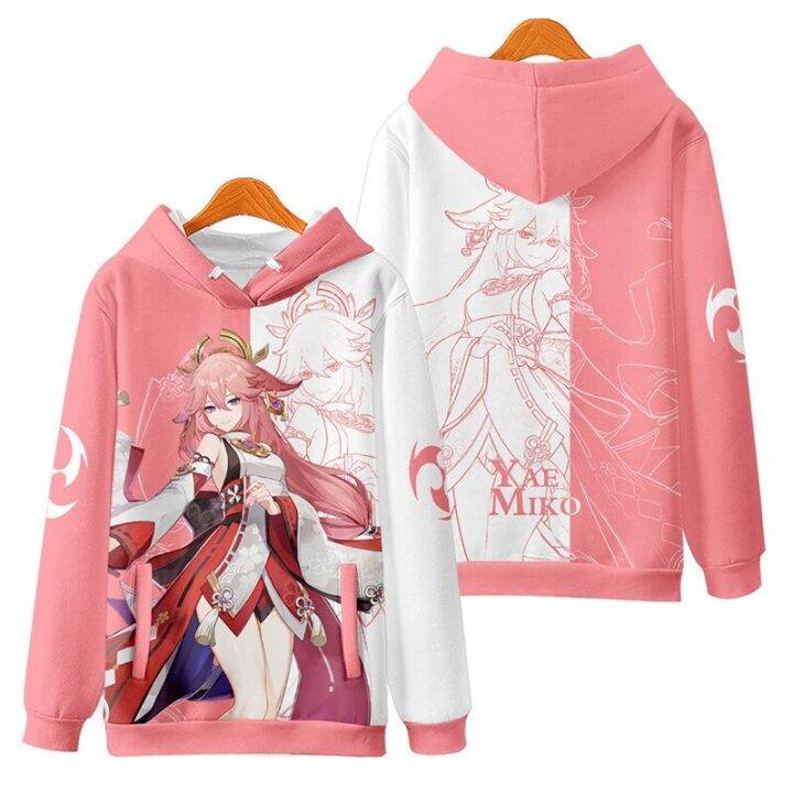 new-genshin-impact-merch-yae-miko-hoodie-sweatshirts-men-women-print-hoodies-youth-harajuku-tracksuit