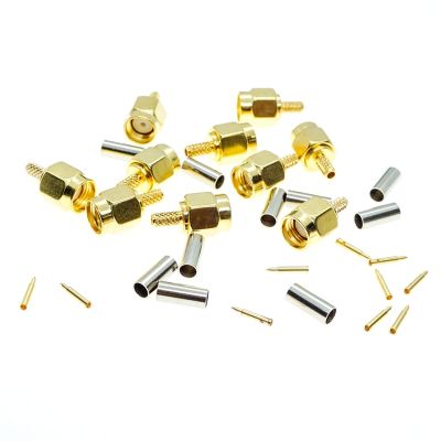 10Pcs High-quality SMA Male Plug crimp for RG174 RG316 LMR100 Cable RF Connector Electrical Connectors
