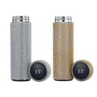 Creative Diamond Thermos Bottle Water Bottle Stainless Steel Smart Temperature Display Vacuum Flask Mug Gift for Men Women