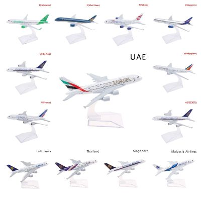 โมเดลเครื่องบิน A380ของแท้16Cm,เครื่องบินโดยสาร UAE Lufthansa Boeing 747เครื่องบินจำลองเครื่องบินสำหรับโชว์รถโมเดลเหล็ก1: 400ของเล่นเครื่องบินของขวัญ