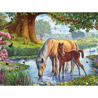 2021Animal Horse Flower DIY 11CT Embroidery Cross Stitch Kits Needlework Craft Set Printed Canvas Cotton Thread Home Sale