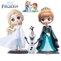 【Ready Stock】 ▼ C30 15CM Q Posket Frozen Elsa Anna Olaf Pvc Action Figures Anime Toys Princess Cute Doll Cartoon Anime Figurines Cake Topper