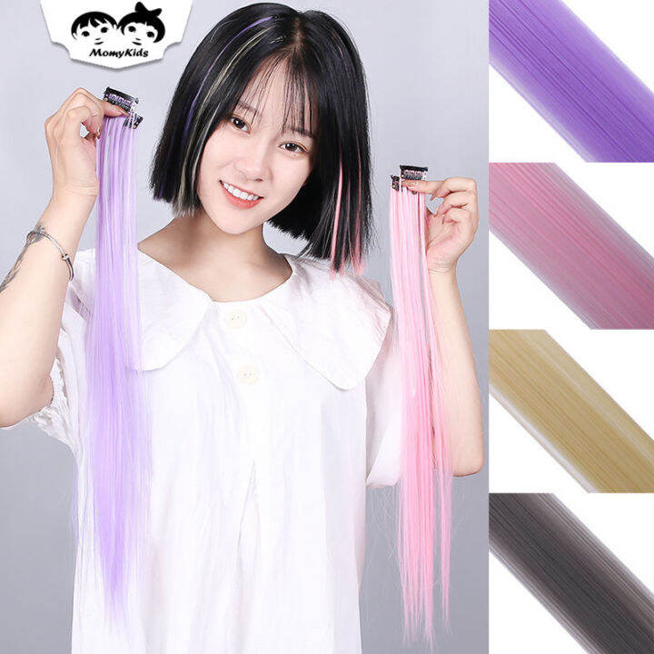 Wig Rambut Palsu Wanita Pemanjang Rambut Palsu Warna Jepit Lurus hair