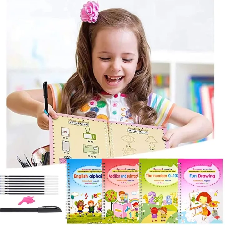 Kids Reusable Learning Copybook Reading and Writing Book Education ...