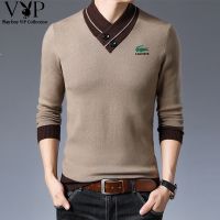 ✧✆✒ Mens Lapel Knit Sweater Autumn New Casual Versatile Light Fashion Long Sleeve Knit Sweater
