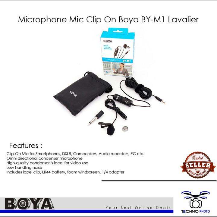 Microphone Mic Clip On Boya BYM1 Lavalier For Kamera & HP Lazada