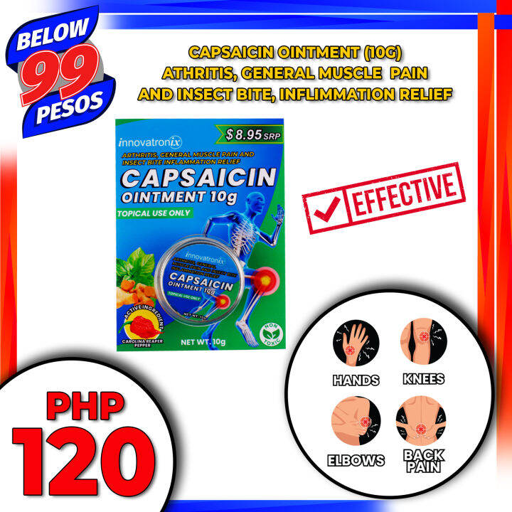 Below99pesos Innovatronix Capsaicin Ointment 10g Anti Arthritis Gout