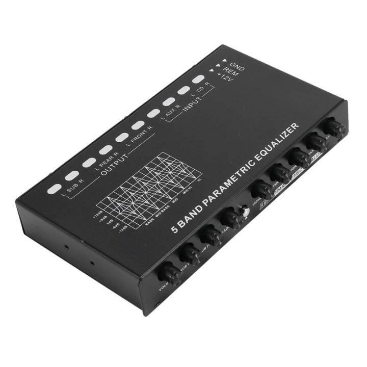 Car Audio Equalizer, Adjustable EQ Car Amplifier Graphic Equalizer with CD/AUX Input Select