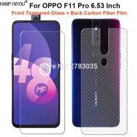 สำหรับ OPPO F11 Pro 6.53 "1ชุด = ฟิล์มไฟเบอร์คาร์บอนด้านหลังนุ่ม + หน้าปัดกระจกนิรภัยพรีเมี่ยมบางพิเศษปกป้องหน้าจอปกป้องหน้าจอ S