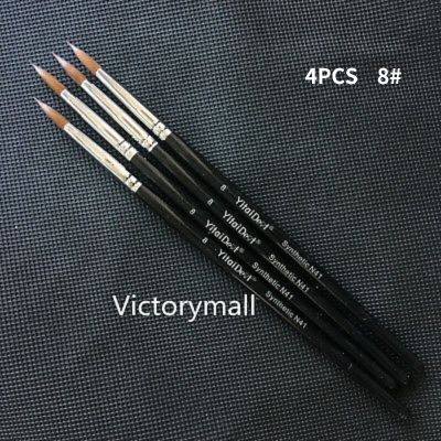 Dental Lab Porcelain Brush Pens Kit 8# Teeth Shaping Glazing Pen Dental Lab Material Dental Technician Tools 4Pcs/Box