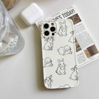 yqcx001 sell well - / Simple Line Rabbit Funny Phone Case For Iphone 13Pro XR X XS XSMAX 7 8 Plus 11 12 13 14 Pro Max 12mini 11Pro Cover Cute Fundas