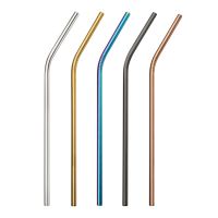 Colorful 304 Stainless Steel Straws Reusable Straight Bent Metal Drinking Straw With Cleaner Brush Set Party Bar Accessory Specialty Glassware