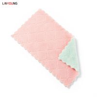 1pc Polyester Kitchen Dish Cloth Random Color Kitchen Towel Double-sided Absorbent Rag