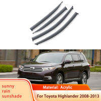 4 Pcs รถหน้าต่าง Visor สำหรับ Toyota Highlander Kluger XU40 2008 ~ 2013กันสาด Sun Rain Deflector Shelters Shades Guard อุปกรณ์เสริม