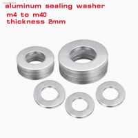 ♤○✠ 10-20PCS m4 m5 M6 M7 M8 M9 M10 M11 to M40 thickness 2mm Aluminum Flat Washer Ring Gasket Sump Plug Oil Seal Fittings Washer