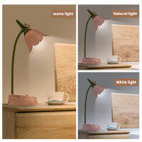 Flower LED Desk Lamp Student Bedroom Night Lamp Lighting Touch Reading Bedside Lamp Eye Protection Night Lights Table Lamp Light