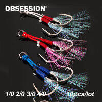 OBSESSION 1/0 2/0 3/0 4/0 Sea-bream Metal Jig Fishing Hook Double Barbed Jig Carbon Fishhook Carpfishing Accessories UV Light Accessories