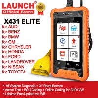 LAUNCH X431 Elite Car Full System Diagnostic Tools Auto OBD OBD2 Scanner Active Test ECU Coding Free Update For Benz Audi BMW GM