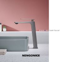 【hot】 black plated tall sink faucet bathroom cold and hot water basin crane faucet.