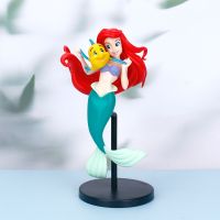 22Cm Anime Disney Princess  Mermaid Ariel PVC Action Figures Model Car Cake Decorations Dolls Toys Kids Gifts