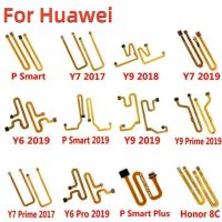 Sensor Sidik Jari Pemindai Touch ID Connect Home Button Kabel Flex untuk Huawei Y6 Y7 Prime Pro 2017 Y9 2018 P Smart Plus 2019 8C