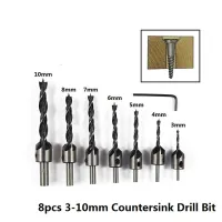 7ชิ้น3มิลลิเมตร-10มิลลิเมตรสว่านชุดกุญแจอัลเลน HSS Countersink Drill ชุดบิตที่ลบเหลี่ยมมุมงานไม้เจาะ Counterbore Pliot ที่เจาะรูไม้หลุมสกรูเจาะสำหรับสว่านไฟฟ้า