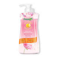 Parrot Soap แพรอท ครีมอาบน้ำ ไฮยาลูรอน ไมเซล่า ดีท็อกซ์ กลิ่นมอร์นิ่ง พีโอนี 450 มล. แถมรีฟิล TW Shopz WU Shopz