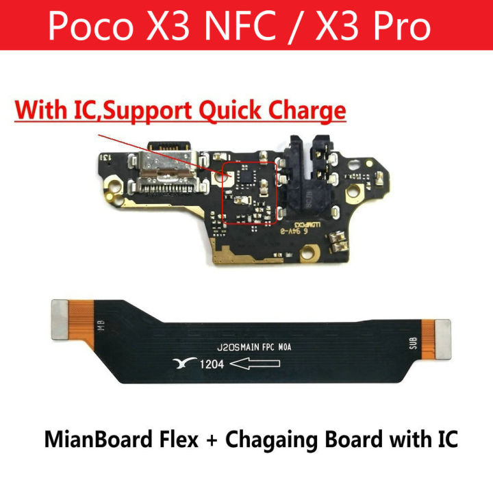 Usb Board Charger Charging Dock Port Connector Flex Cable For Xiaomi Poco X3 Nfc Pro Mainboard 4743