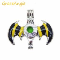 GraceAngie 1pc Mens Craft Mystery Bat Animal Series Charm Picture Frame Aromatherapy Essential Oil Diffuser Locket Beads Cage