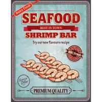 Seafood Shrimp Bar Metal Tin Sign Poster Wall Plaque（Only one size: 20cmX30cm）(Contact seller, free custom pattern)