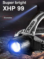 CYCLEZONE Lumens ไฟหน้าแบบชาร์จไฟได้ XHP99 Bright Head โคมไฟกลางแจ้ง4โหมด270 ° ปรับ Zoomable LED ไฟหน้า