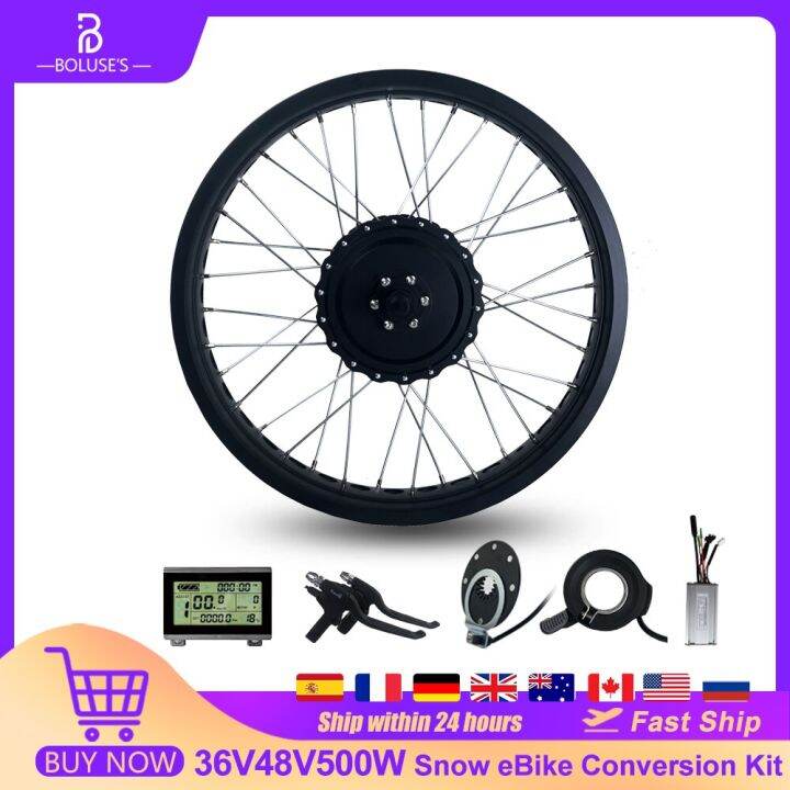 36V48v500wsnow Electric Bicycle Conversion Kit 20 26 Inch 4.0 Tyre Fat