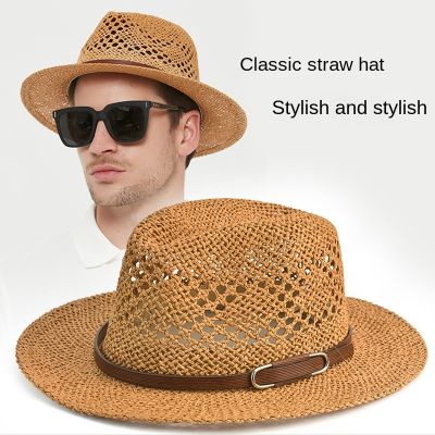 【CC】 Designer Hat Wide Brim Man Beach Exquisite Weave Mesh Hollow Out Breathable Leisure
