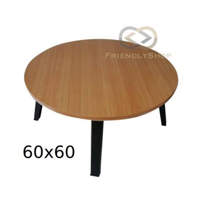 โต๊ะญี่ปุ่น โต๊ะพับอเนกประสงค์ หน้ากลม ขนาด 60*60 ซม. มี 3 ลาย หินดำ หินขาว ไม้บีช. FS99