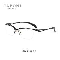 CAPONI Blue Light Blocking Eyeglasses Pure Titanium Ultralight Glasses Frame Prescription Computer Clear Glasses For Men JF2277