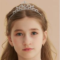 StoneFans Kids Rhinestone Tiara Princess Headband for Girls Birthday Accessories Bridal Crystal Crown Tiara Wedding Hair Jewelry