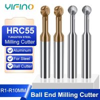 YIFINO ทังสเตนเคลือบ Lollipop Ball Cutter โลหะผสมสําหรับอลูมิเนียม Arch Ball End Milling Cutter Forming Milling Cutter R Ball Cutter