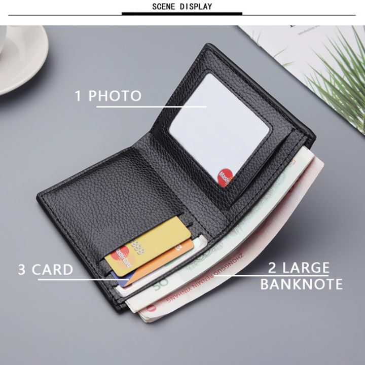 money-clip-leather-pu-purse-short-wallet-coin-purse-multi-card-slots-mens-business-pu-leather