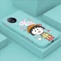 เคสโทรศัพท์พร้อมใช้งานสำหรับ Vivo Y02เคสโทรศัพท์ลายการ์ตูนเด็กผู้หญิงพิมพ์ลายด้านข้างดีไซน์แบบขอบสี่เหลี่ยมปลอกซิลิโคนแบบน้ำคลุมทั้งหมดเคสป้องกันทนแรงกระแทกกล้อง