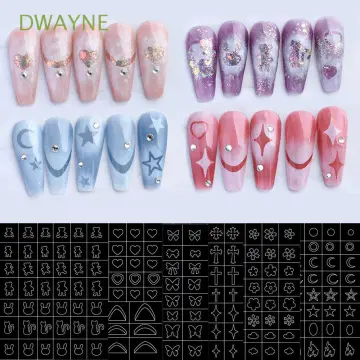 Airbrush Nail Art Stencils Spray Template Nail Stickers Butterfly
