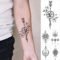 Transfer Temporary Tattoo Sticker Washable Arrow Compass Lotus Hand Small Tatoo Kids Flash Body Art Fake Tatto Men Women