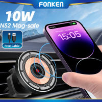 FONKEN ที่ตั้งระบายอากาศชาร์จรถแม่เหล็กที่แข็งแกร่ง10W สำหรับ I-Phone 14 13 12 Pro Max Mini Plus ที่วางโทรศัพท์ที่ชาร์จไฟบนรถยนต์เร็ว