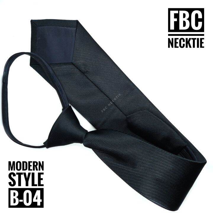 b-04-เนคไทสำเร็จรูปสีกรม-ไม่ต้องผูก-แบบซิป-men-zipper-tie-lazy-ties-fashion-fbc-brand-ทันสมัย-เรียบหรู-มีสไตล์